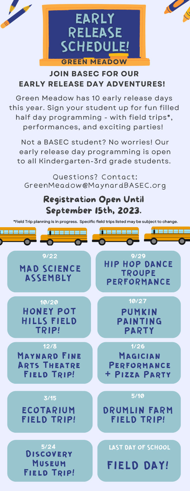 Green Meadow Elementary School Early Release Schedule